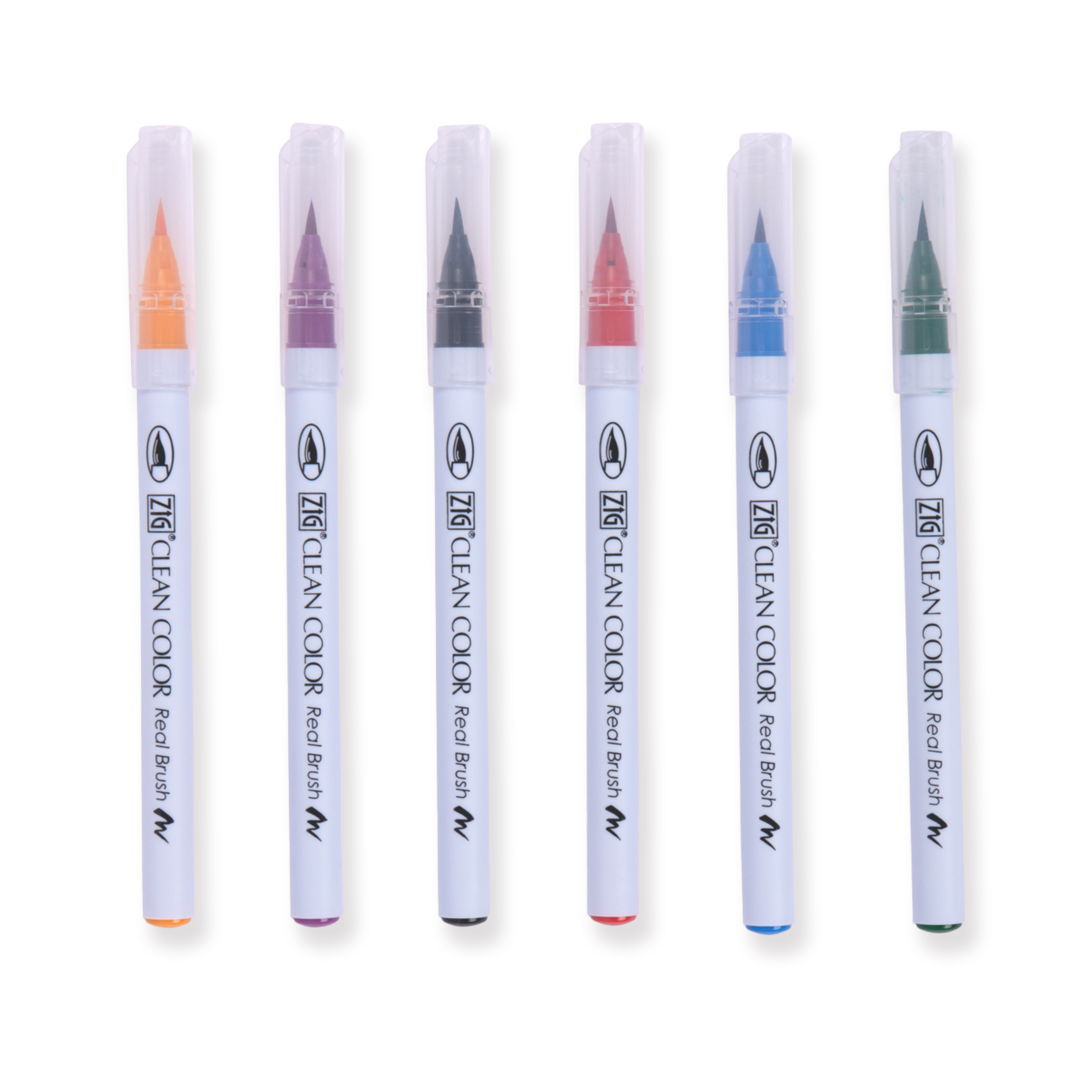 Kuretake ZIG Clean Color Real Brush Pen - 6-Farben-Set