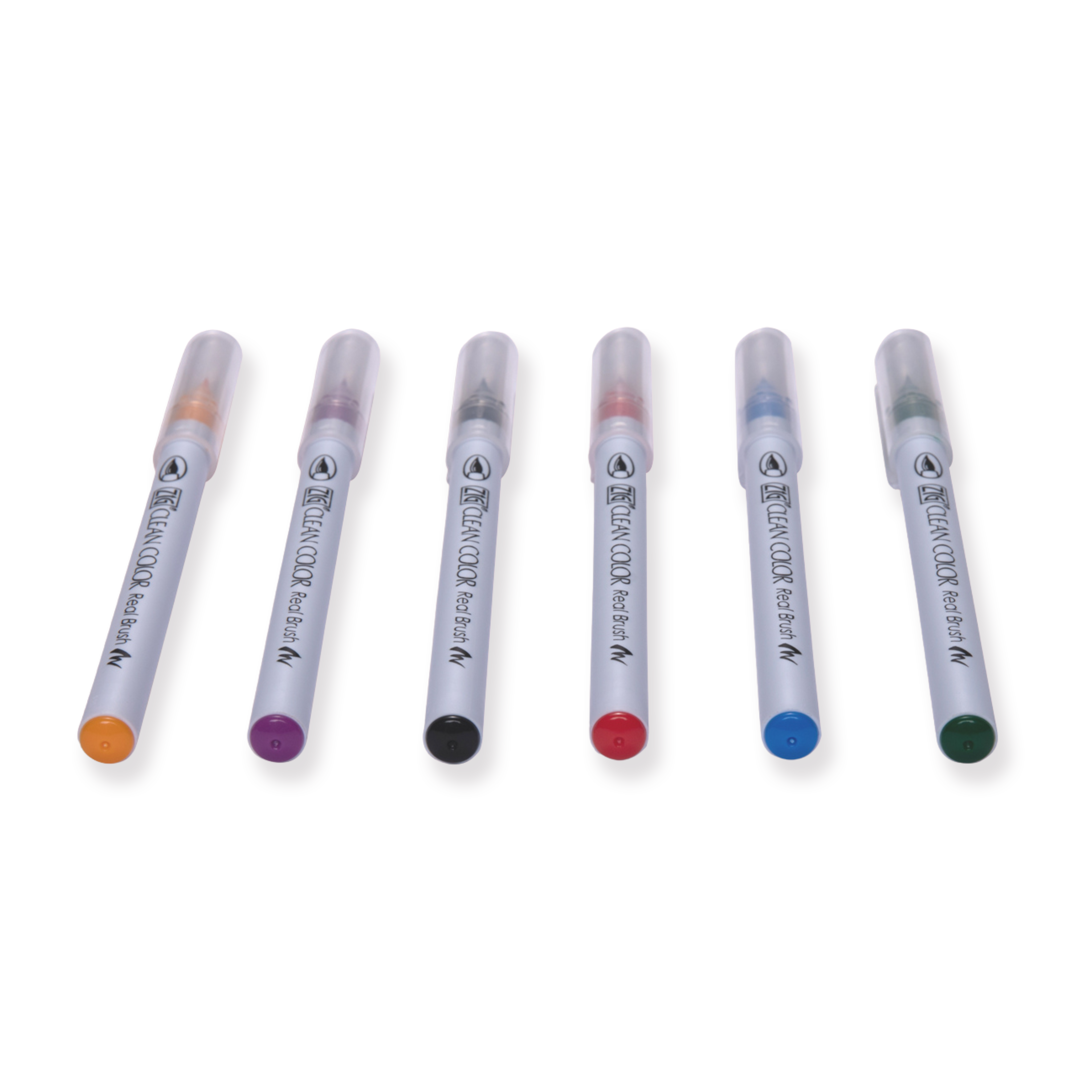 Kuretake ZIG Clean Color Real Brush Pen - Juego de 6 colores