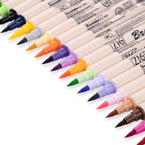 Kuretake Zig Brushables Brush Pen - 24 Colors Set - Stationery Pal