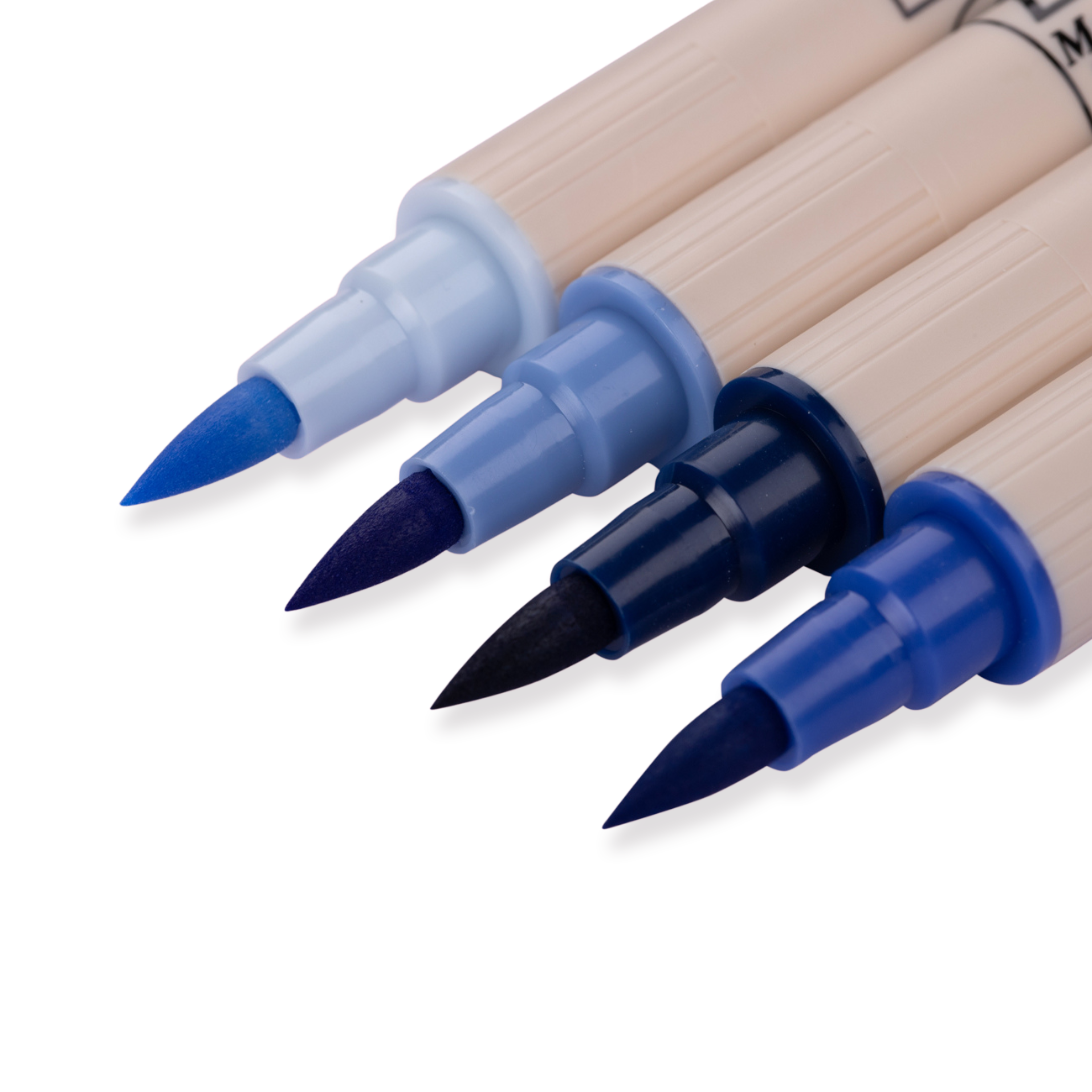 Kuretake Zig Brushables Brush Pen - 4 Colors Blue Set