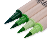 Kuretake Zig Brushables Brush Pen - 4 Colors Green Set - Stationery Pal