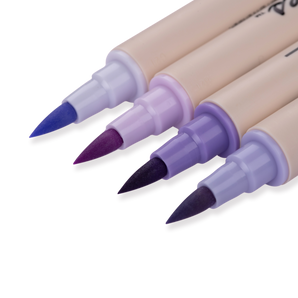 Kuretake Zig Brushables Brush Pen - 4 Colors Purple Set - Stationery Pal