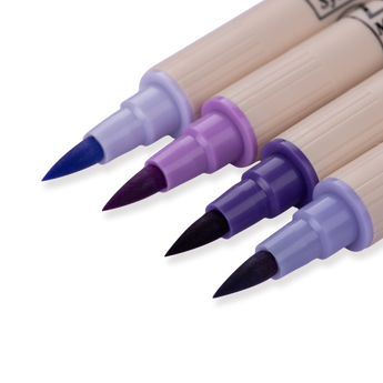 Kuretake Zig Brushables Brush Pen - 4 Colors Purple Set - Stationery Pal