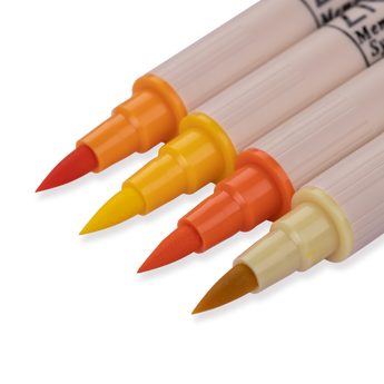 Kuretake Zig Brushables Brush Pen - 4 Colors Yellow Set - Stationery Pal