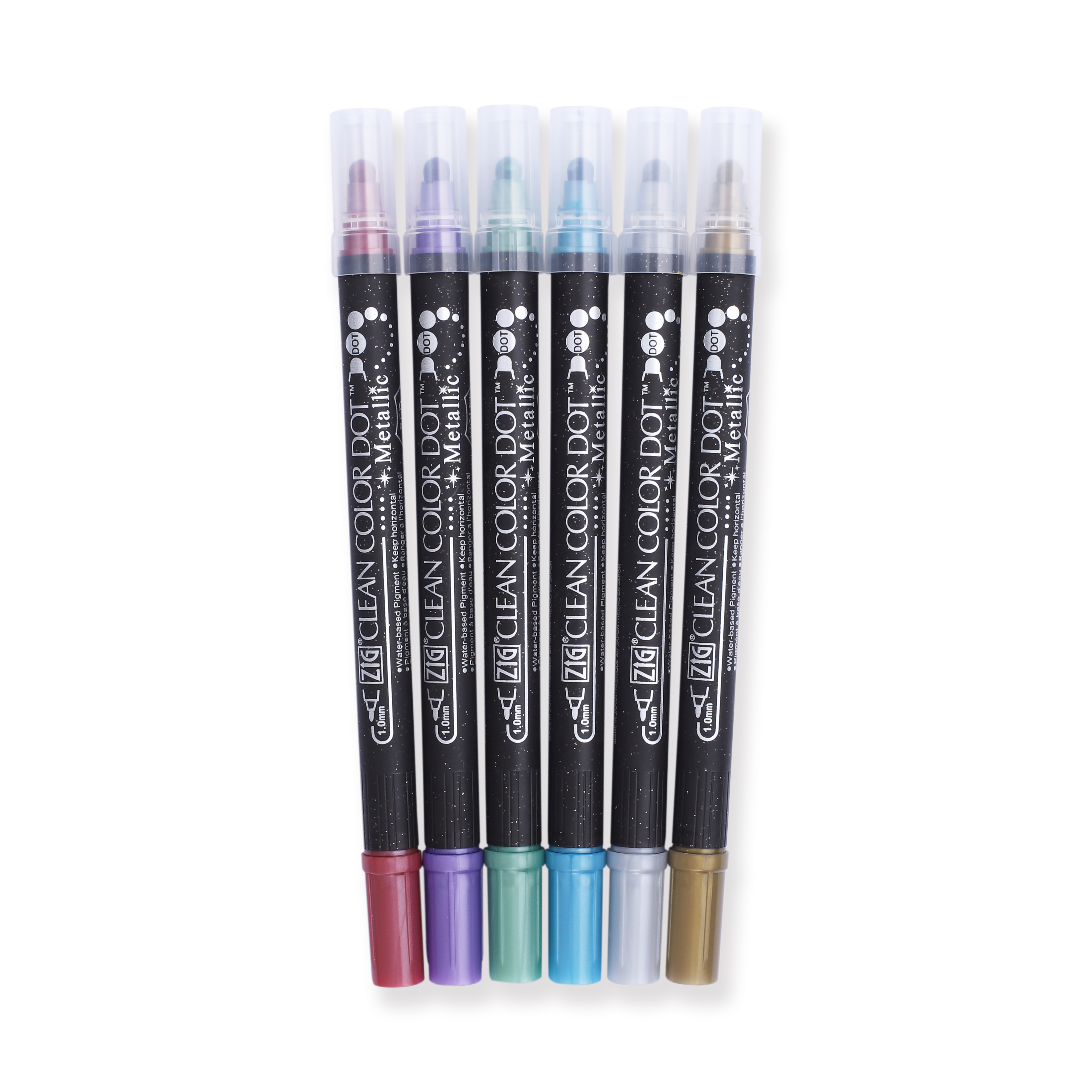 Zig Clean Color DOT Single-Ended Marker Set of 6, Mild Smoky Colors