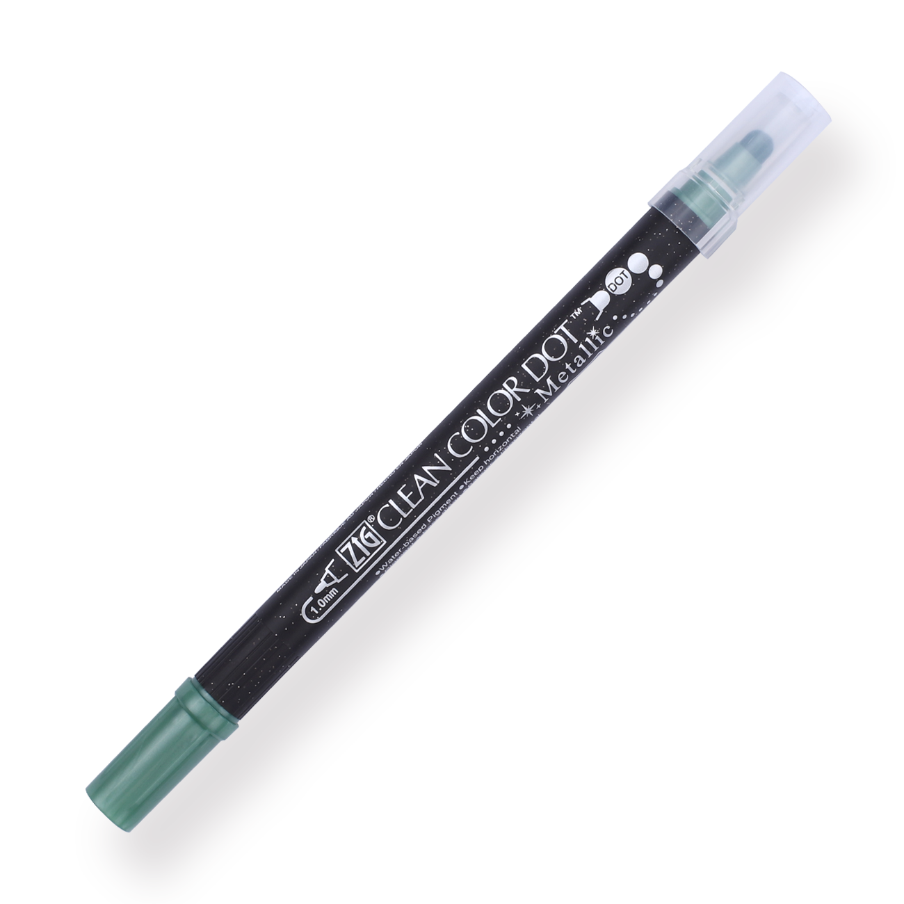 Kuretake Zig Clean Colour Dot Metallic Double-Sided Marker - Green 121