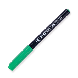 Kuretake Zig Fudebiyori Brush Pen - Emerald Green 048 - Stationery Pal