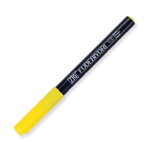 Kuretake Zig Fudebiyori Brush Pen - Lemon Yellow 051 - Stationery Pal