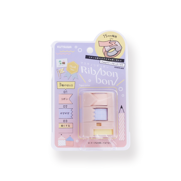 Kutsuwa Ribbon Bon Washi Tape Cutter - Pink — Stationery Pal