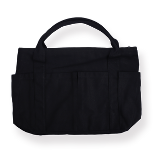 Large Capacity Multi-pocket Tote Bag - Black - Stationery Pal