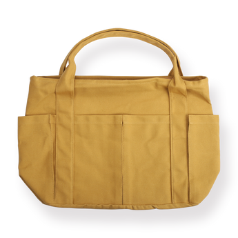 Large Capacity Multi-pocket Tote Bag - Yellow - Stationery Pal