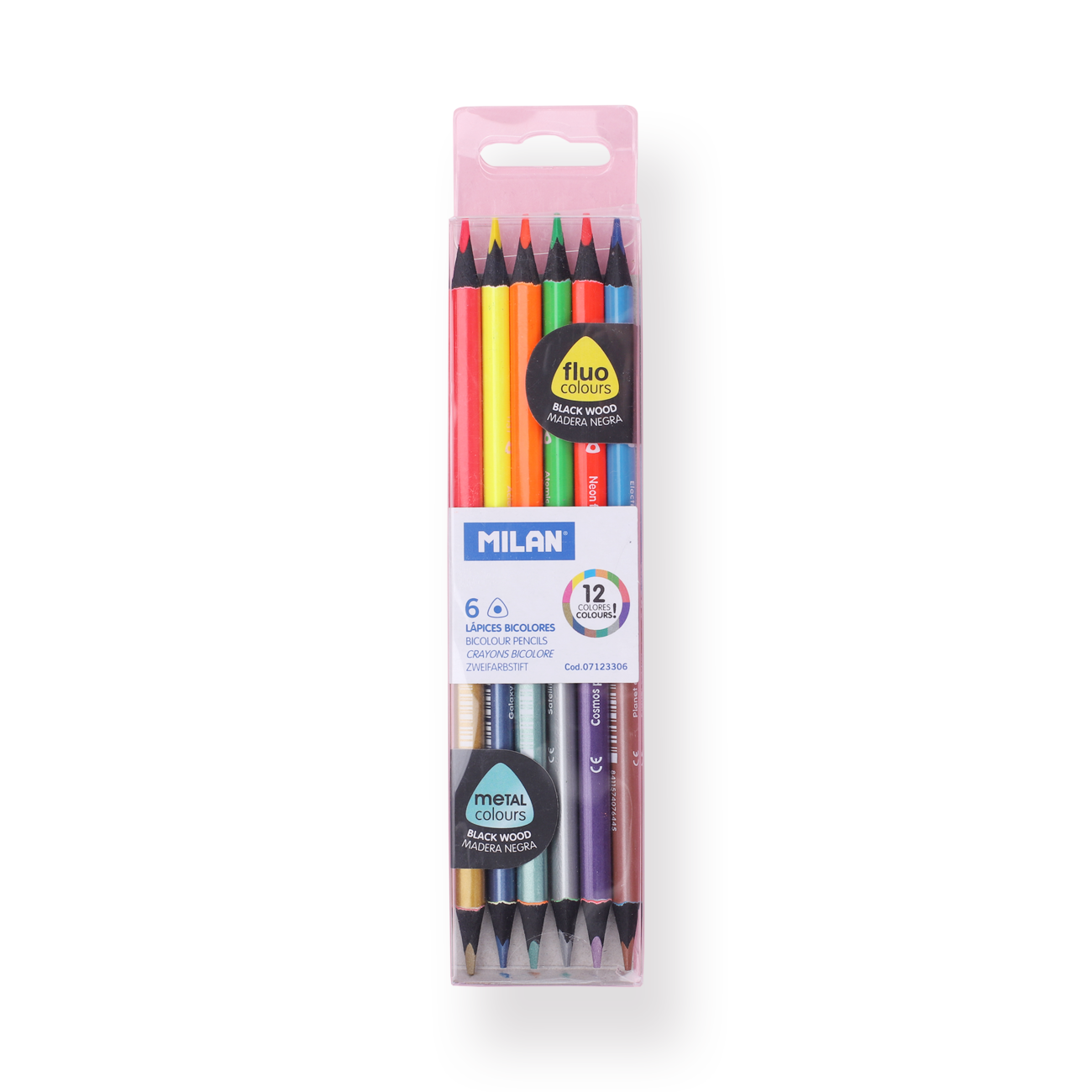 Milan Double-ended Colored Pencils - Set of 6 - Stationery Pal