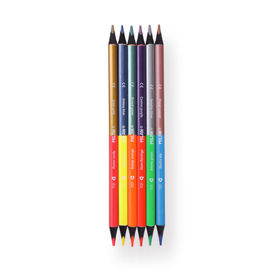 Milan Double-ended Colored Pencils - Set of 6 - Stationery Pal