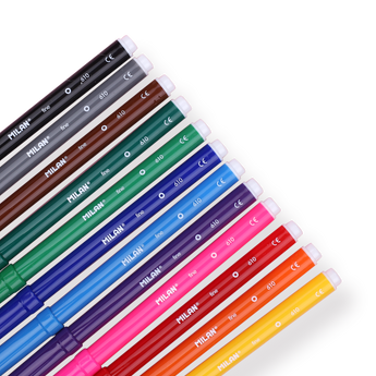 Milan Fibre Pens - Set of 12 - Stationery Pal