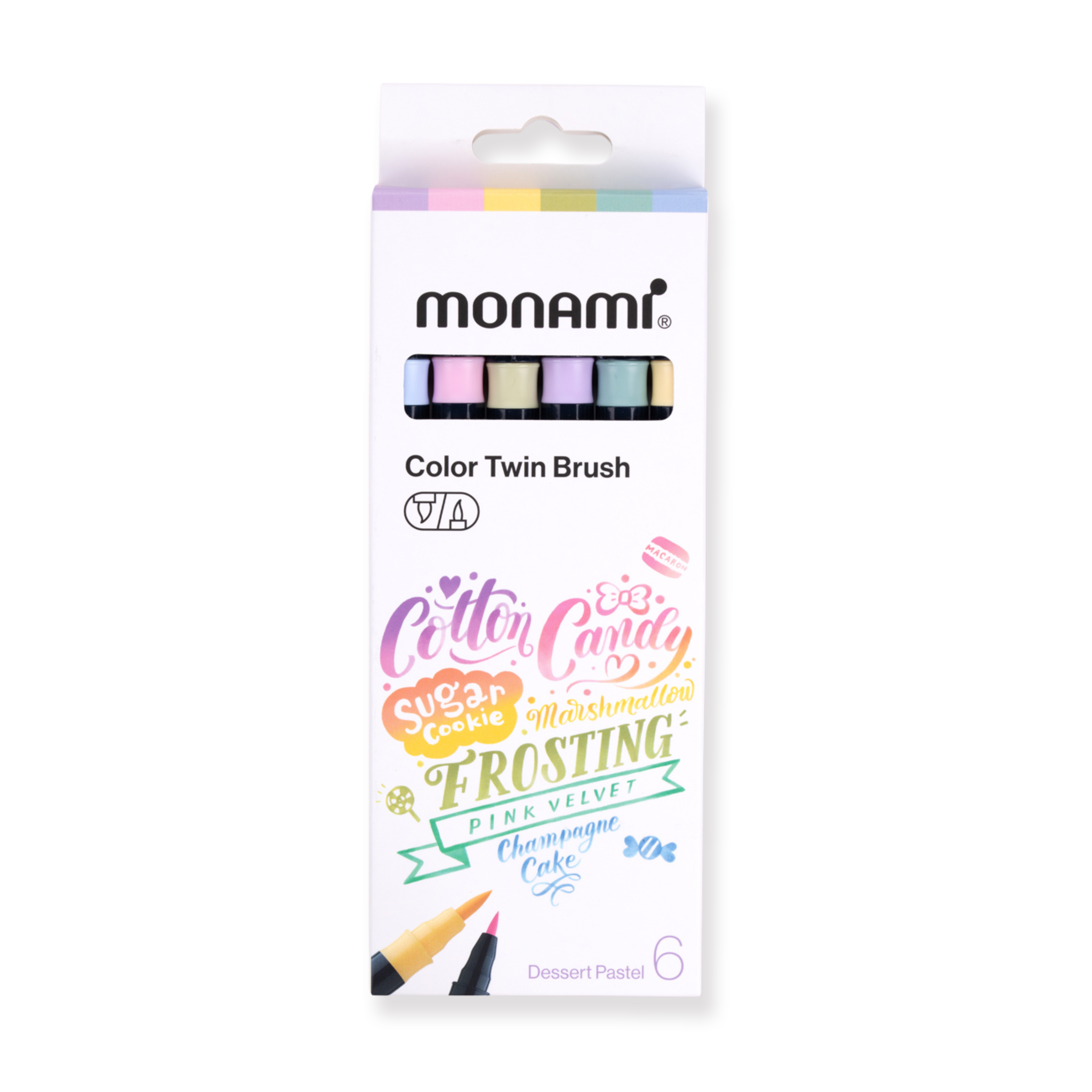 Monami Color Twin Brush - Juego de pasteles de postre