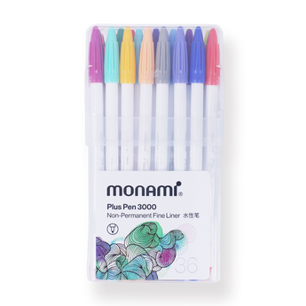 Monami Plus Pen 3000  - 36 Colors Set - Box Set - Stationery Pal