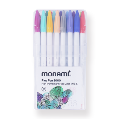 Monami Plus 3000 Pen - 36 Colors Set - Box Set - Stationery Pal