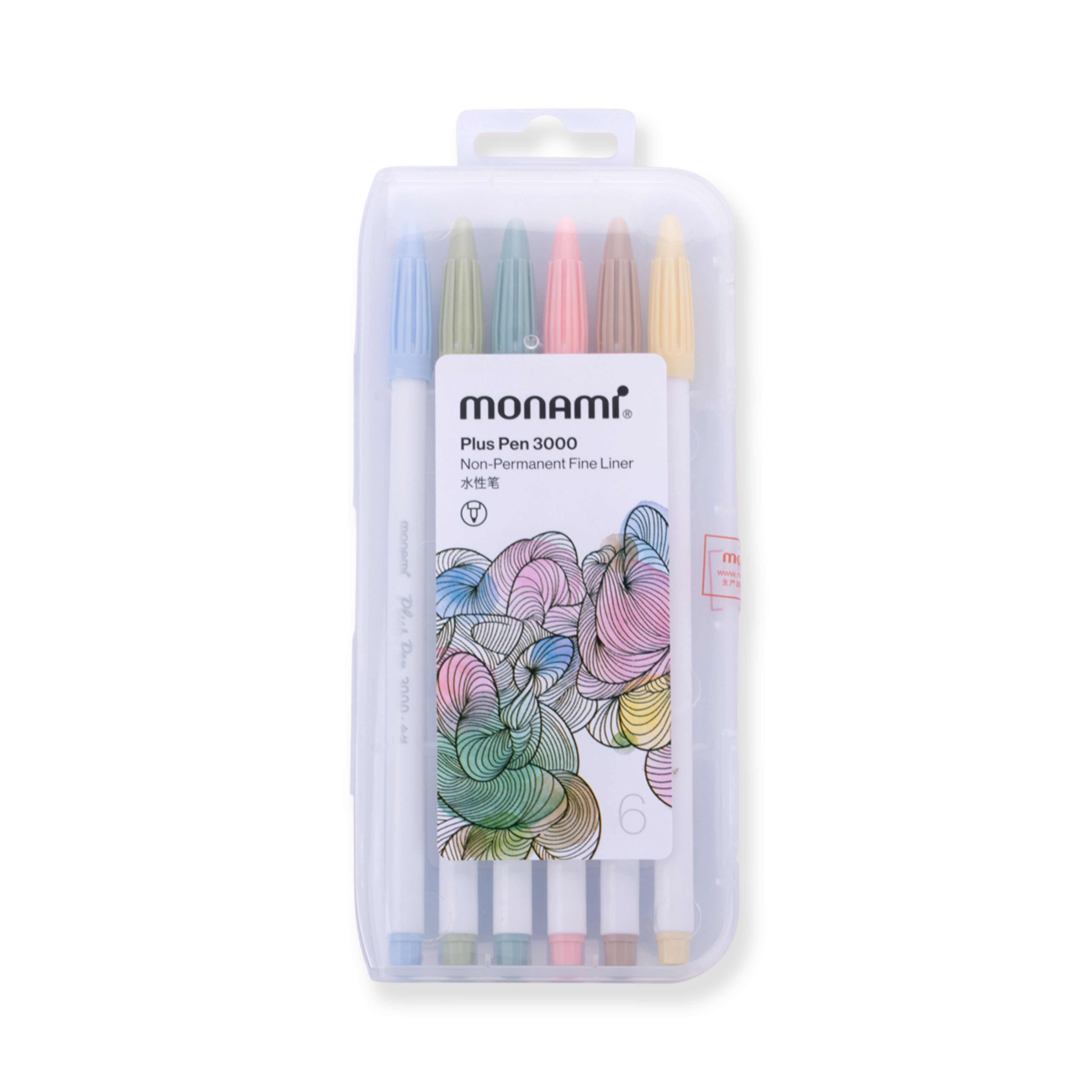 Monami Plus Pen 3000 - Cream Color - Set of 6