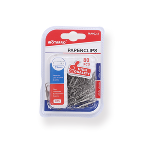 Motarro Silver Paper Clips - 33mm - Stationery Pal