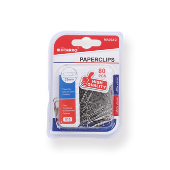 Motarro Silver Paper Clips - 33mm - Stationery Pal