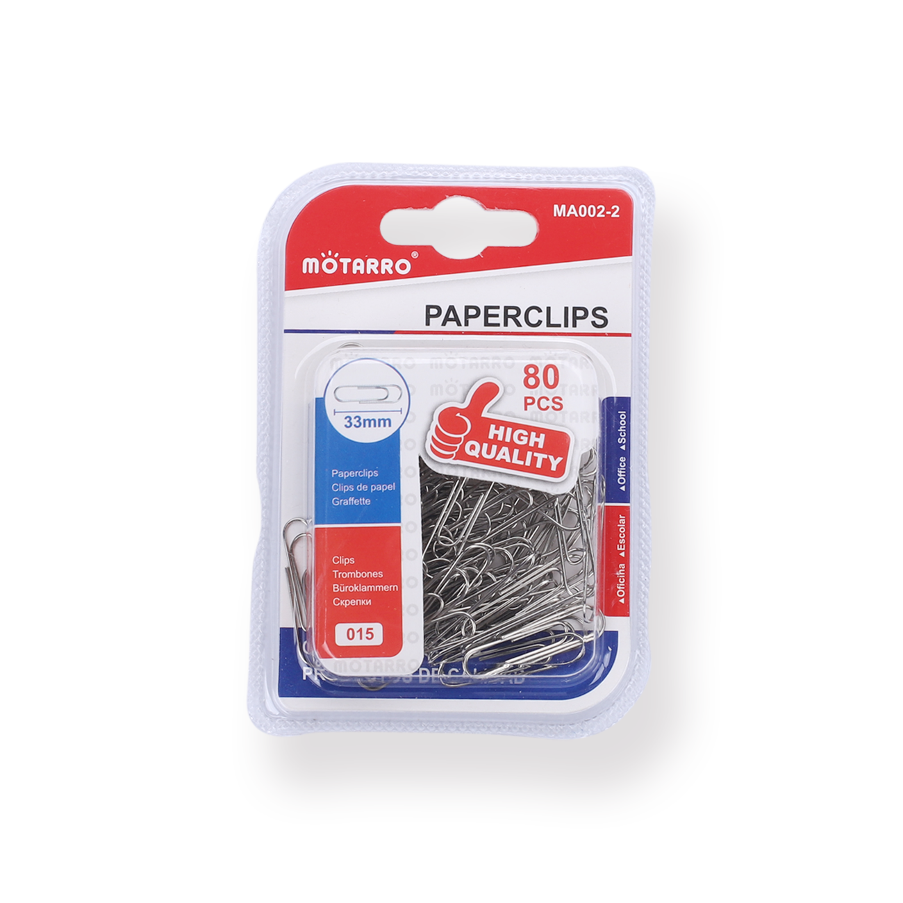 Motarro Silver Paper Clips - 33mm - Stationery Pal