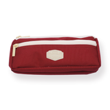 Multi-functional Dual-Zippered Pencil Case - Burgundy Red - Stationery Pal