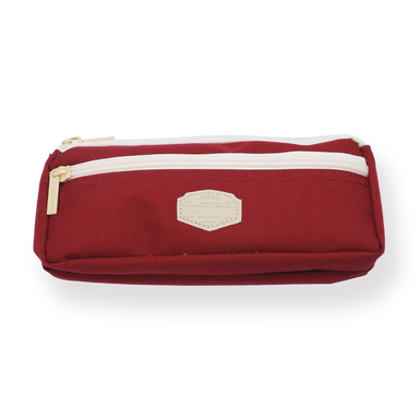Multi-functional Dual-Zippered Pencil Case - Burgundy Red - Stationery Pal