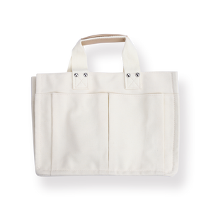 Multi-pocket Satchel Shoulder Bag - White - Stationery Pal