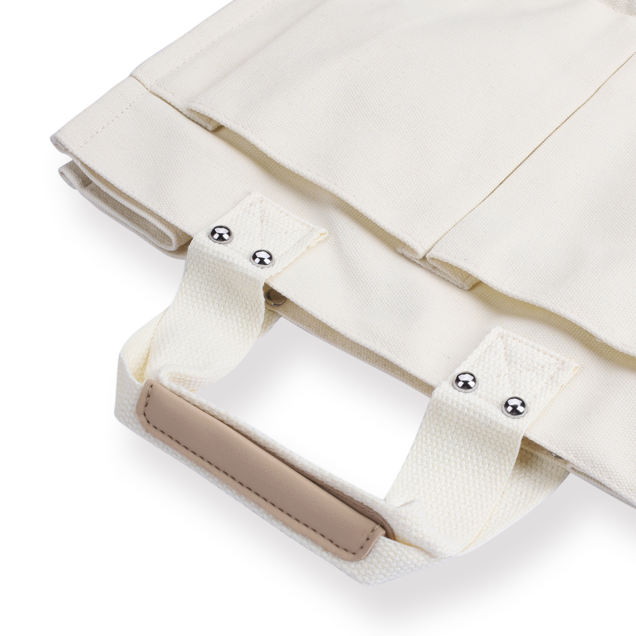 Multi-pocket Satchel Shoulder Bag - White — Stationery Pal