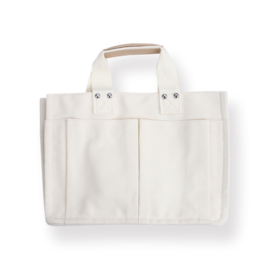Multi-pocket Satchel Shoulder Bag - White - Stationery Pal
