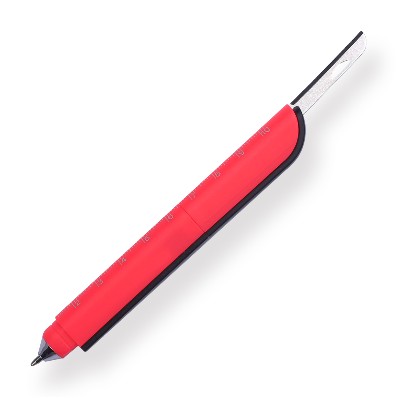 Multifunction Pen Cutter 4 in 1 - Red - Stationery Pal