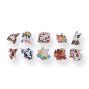 Nekoni Animal Stickers - Love Hippopotamus - Stationery Pal