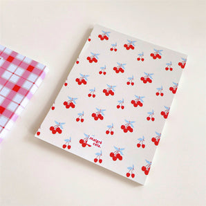 Little Cherry Argyle Grid Non-Adhesive Memo Pad - Little Cherry