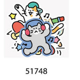 Nekoni Cartoon Girl And Cat Waterproof Stickers - Silly Little Kitten