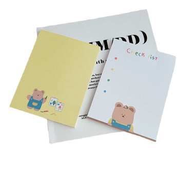 Chubby Bear Checklist Memo Pad In Yellow And White