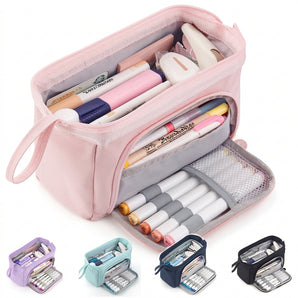 Angoo Double Layer Pencil Case With Boat Window
