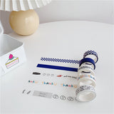 Klein Blue Grid And Smiley Face Washi Tape