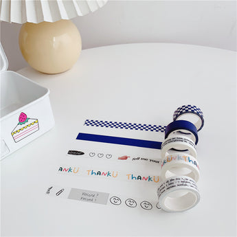 Klein Blue Grid And Smiley Face Washi Tape
