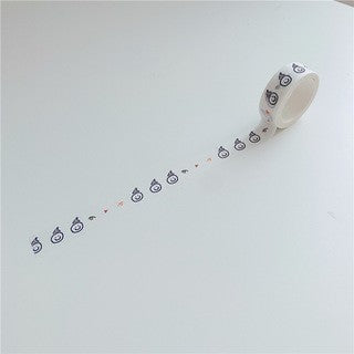 Klein Blue Grid And Smiley Face Washi Tape - Smiley With White Santa Hat