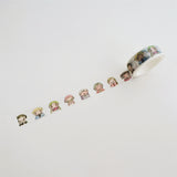 Cartoon Elephant And Tomato Washi Tape For Journaling - Hand-Drawn Girl