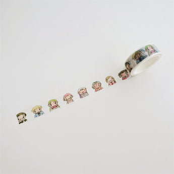Cartoon Elephant And Tomato Washi Tape For Journaling - Hand-Drawn Girl