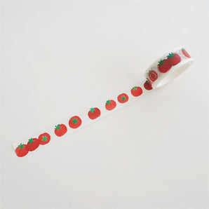Cartoon Elephant And Tomato Washi Tape For Journaling - Hand-Drawn Tomato