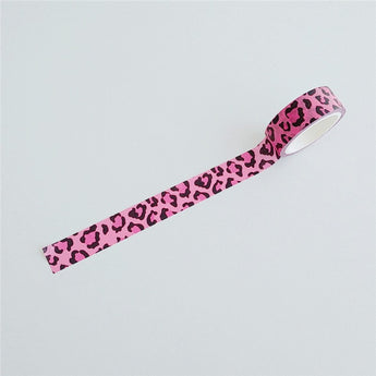 Cow And Leopard Print Washi Tape 5 m Roll - Rose Leopard