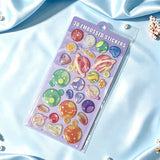 3D Cartoon Relief Crystal Sticker Sheets - Purple Planet