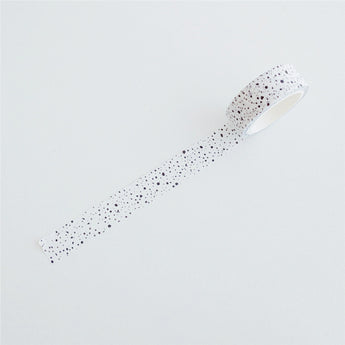 Cow And Leopard Print Washi Tape 5 m Roll - White Mini Dots