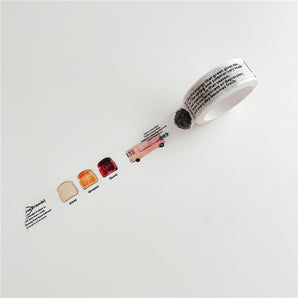 Chain And Bottle Pattern Decorative Washi Tape - Toast Bus