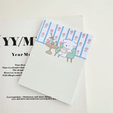 Non-Adhesive Green Puppy And Floral Cartoon Memo Pad - Floral Puppy