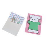 Non-Adhesive Green Puppy And Floral Cartoon Memo Pad