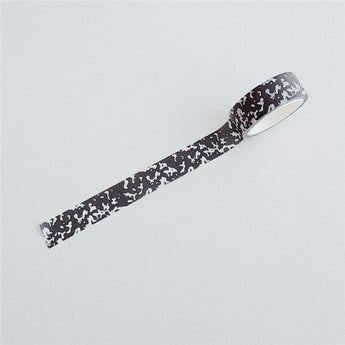 Cow And Leopard Print Washi Tape 5 m Roll - Black Cow Print