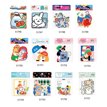 Nekoni Cartoon Girl And Cat Waterproof Stickers